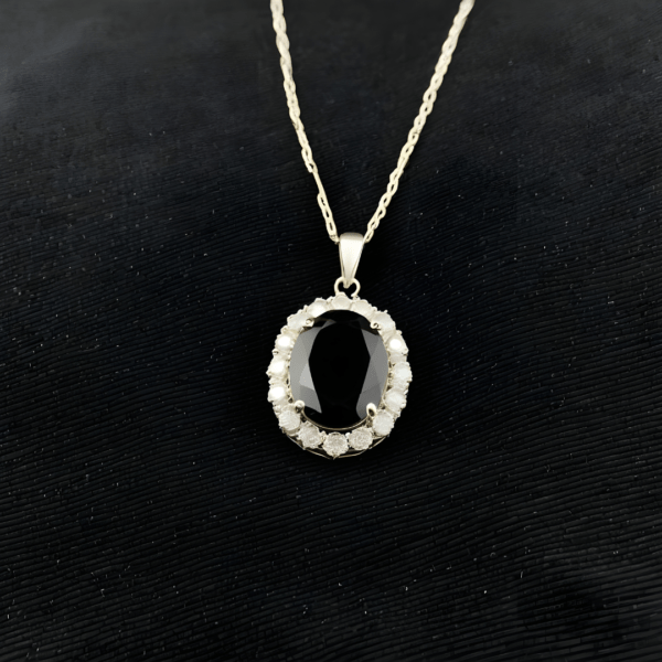 Royal Black Pendant Necklace Artificial Jewellery
