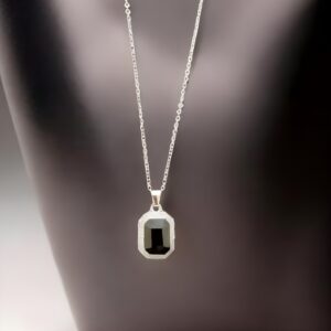 Imperial Black Silver pendant Necklace